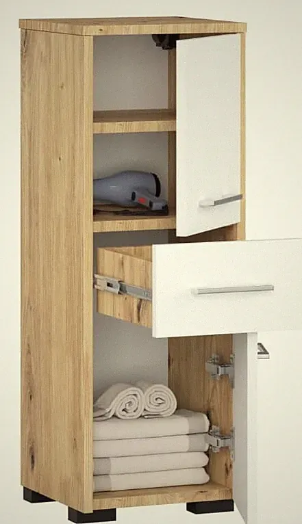 BDW Badezimmerschrank Schmal 30 x 85 x 30 cm Badschrank mit Schublade