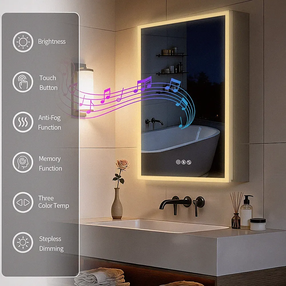 Bluetooth Spiegelschrank Bad Mit Beluchtung LED Spiegelschrank Bad Mit Steckdose