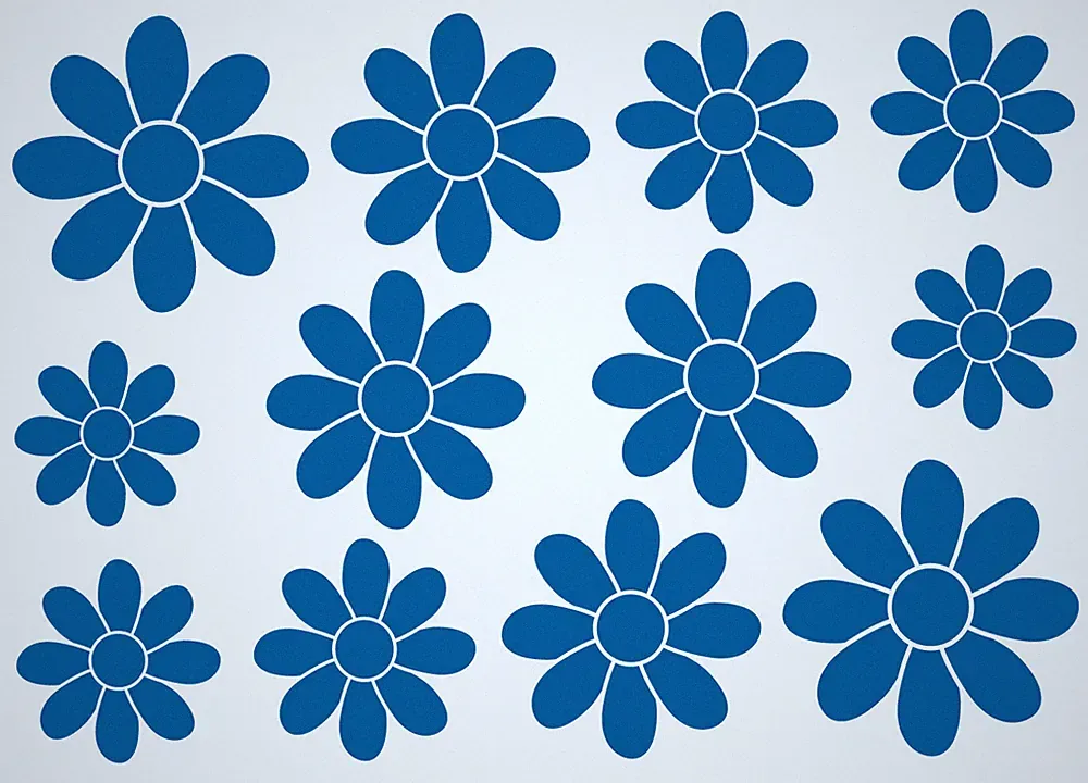 BLUMEN AUFKLEBER Deko Sticker Blume Flower Wandtattoo Möbel Retro Küche Auto Bad