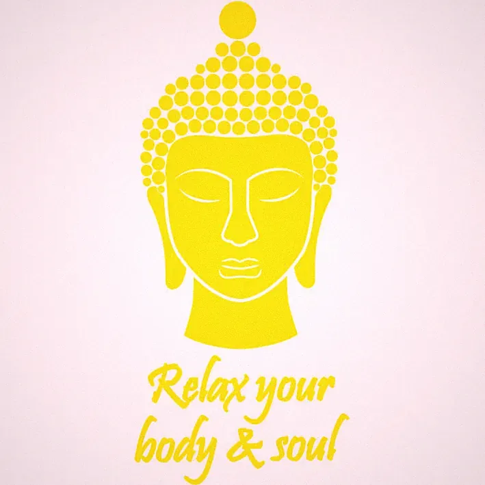 BUDDHA AUFKLEBER Sticker Glas Figur Fliesen Spiegel Bad Deko Wellness Relax Asia