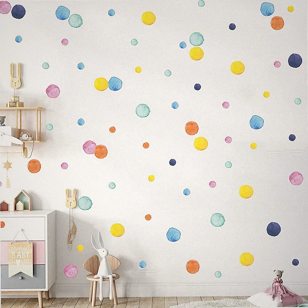 Bunte Punkte Wandtattoo 246 Stück Kinderzimmer Selbstklebend