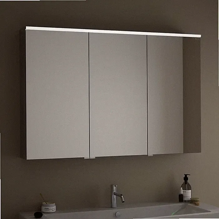 burgbad Eqio Spiegelschrank mit LED-Aufsatzleuchte 120 cm Links