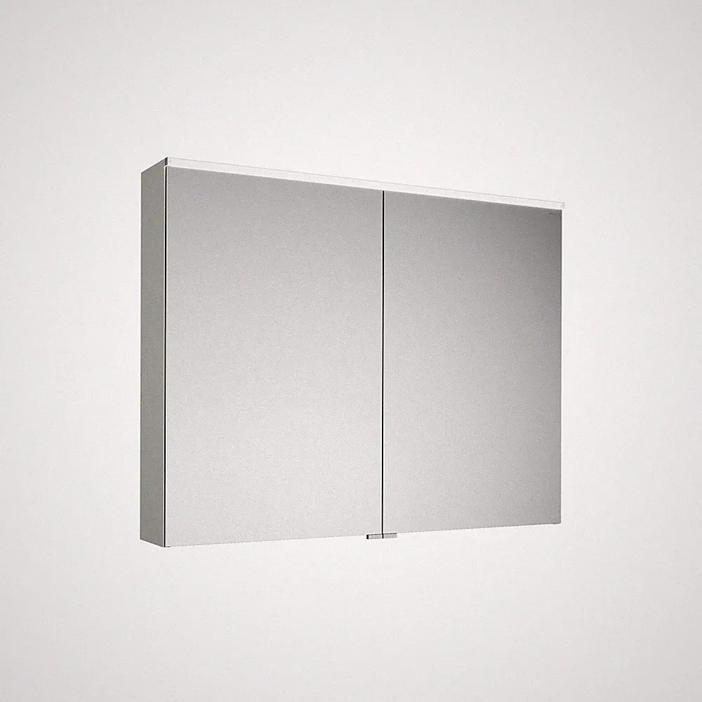 burgbad Eqio Spiegelschrank mit LED-Aufsatzleuchte, 2-türig, 1000x800x170mm