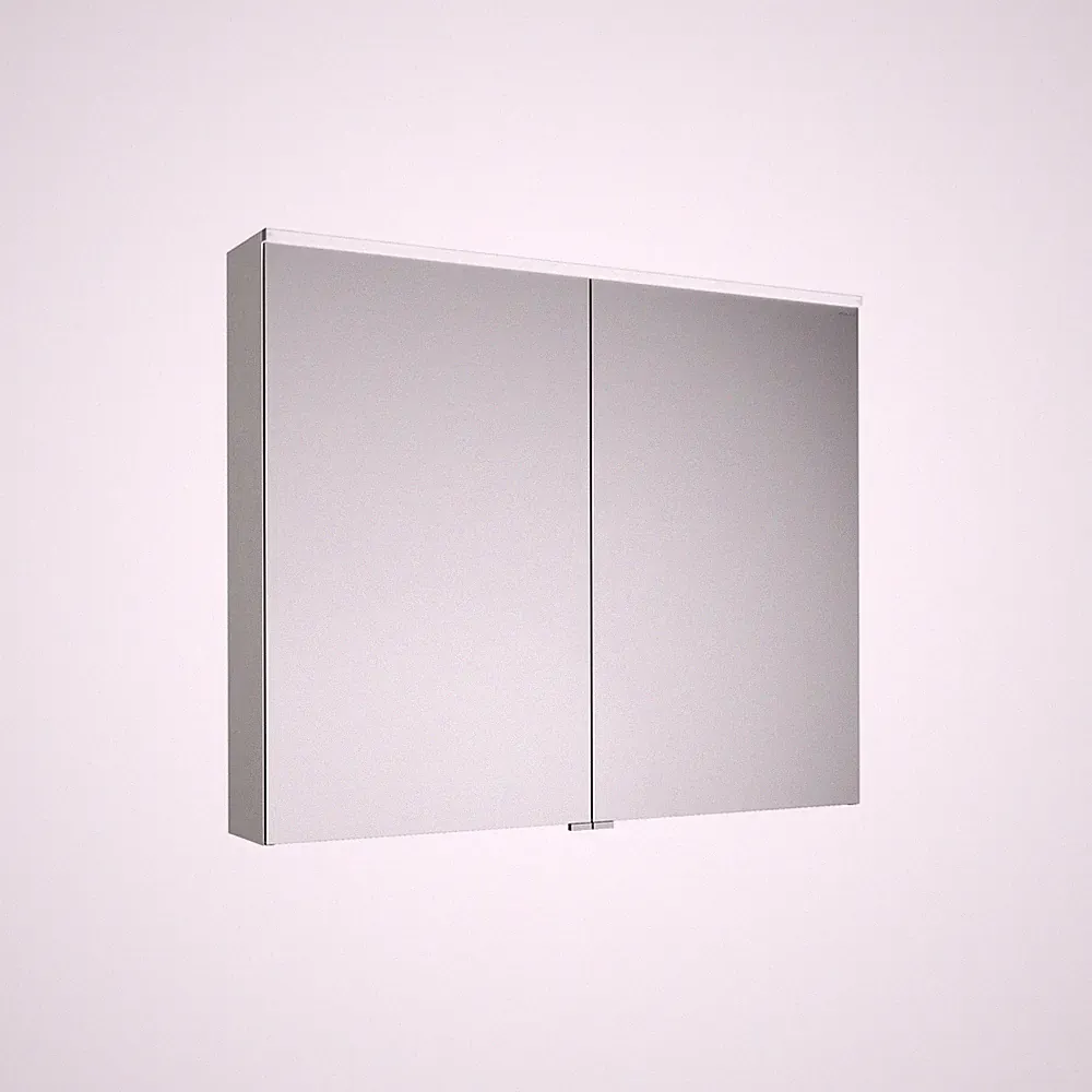 burgbad Eqio Spiegelschrank mit LED-Aufsatzleuchte, 2-türig, 1000x800x170mm