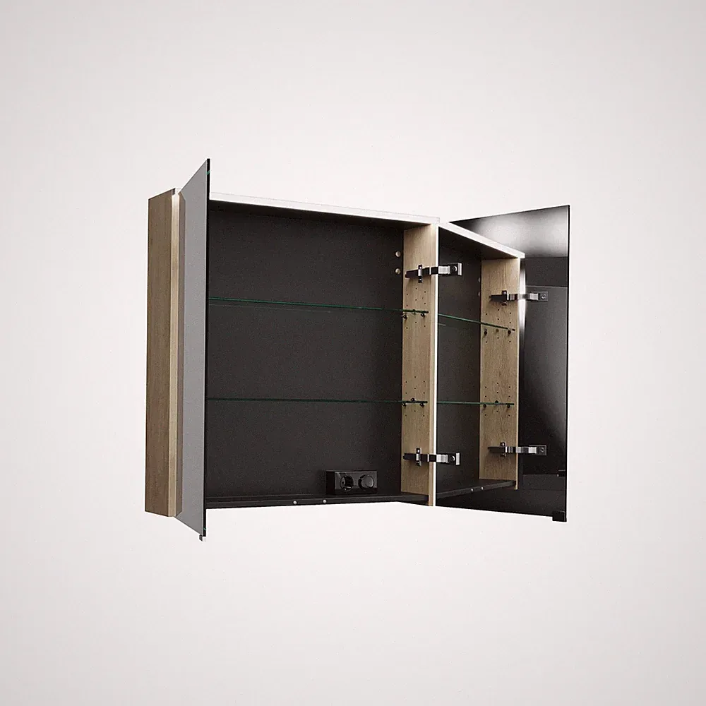 burgbad Eqio Spiegelschrank mit LED-Aufsatzleuchte, 2-türig, 800x800x170mm