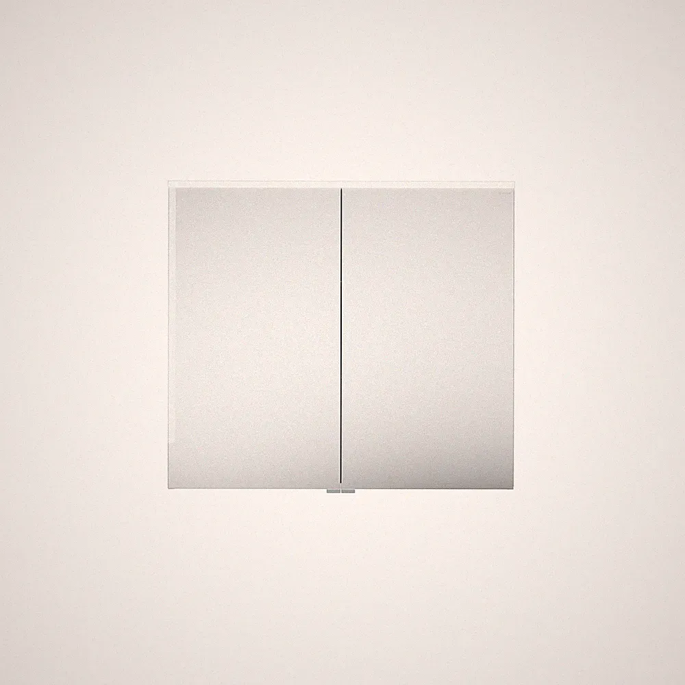 burgbad Eqio Spiegelschrank mit LED-Aufsatzleuchte, 2-türig, 900x800x170mm