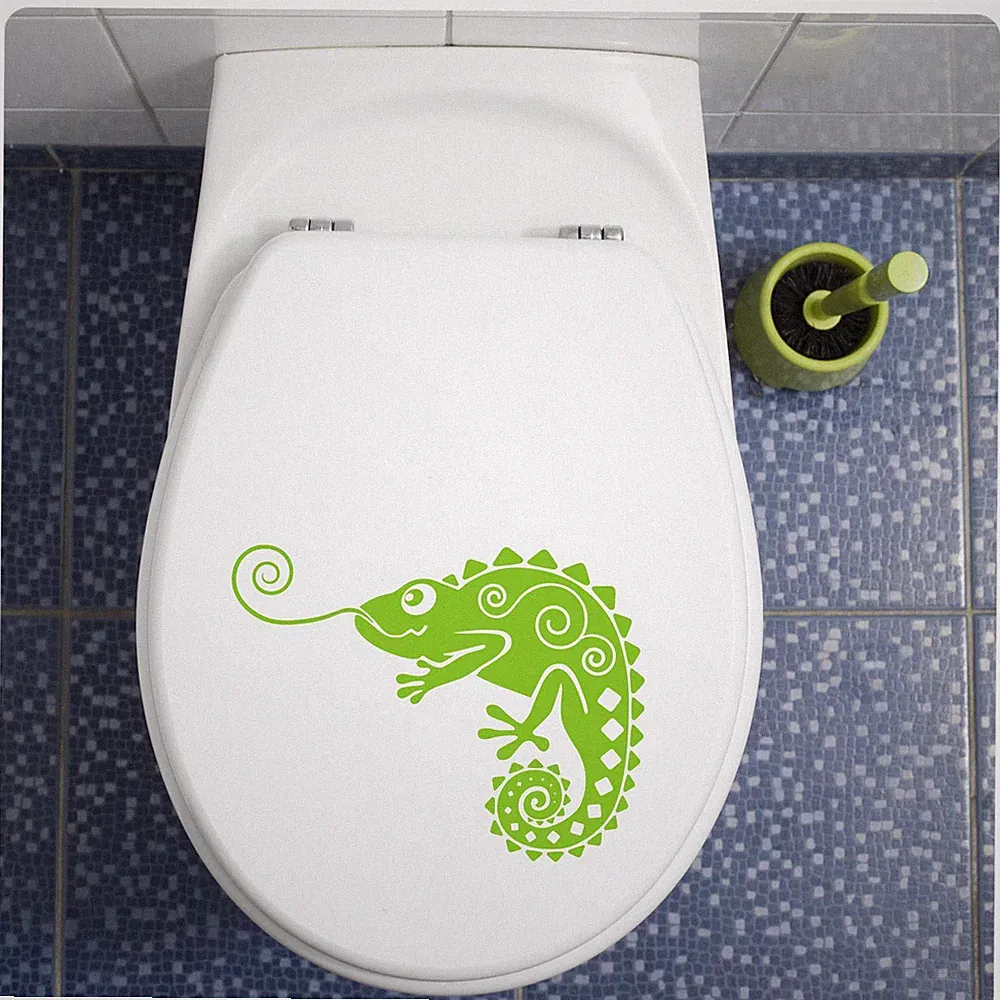 Chamäleon Gekko Gecko Aufkleber für WC Deckel Klodeckel Wandtattoo TDA020
