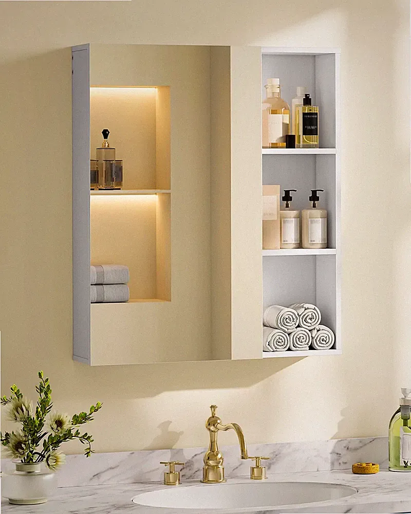 CHOEZON Spiegelschrank, Medizinschrank zur Wandmontage mit Spiegel, Aufbewahrung