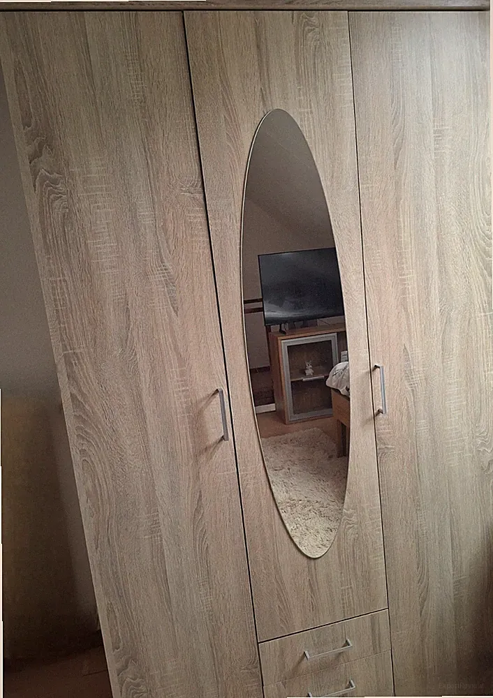 clever pick Drehtürenschrank - Sonoma Eiche - Spiegel - 195 cm Kleiderschrank