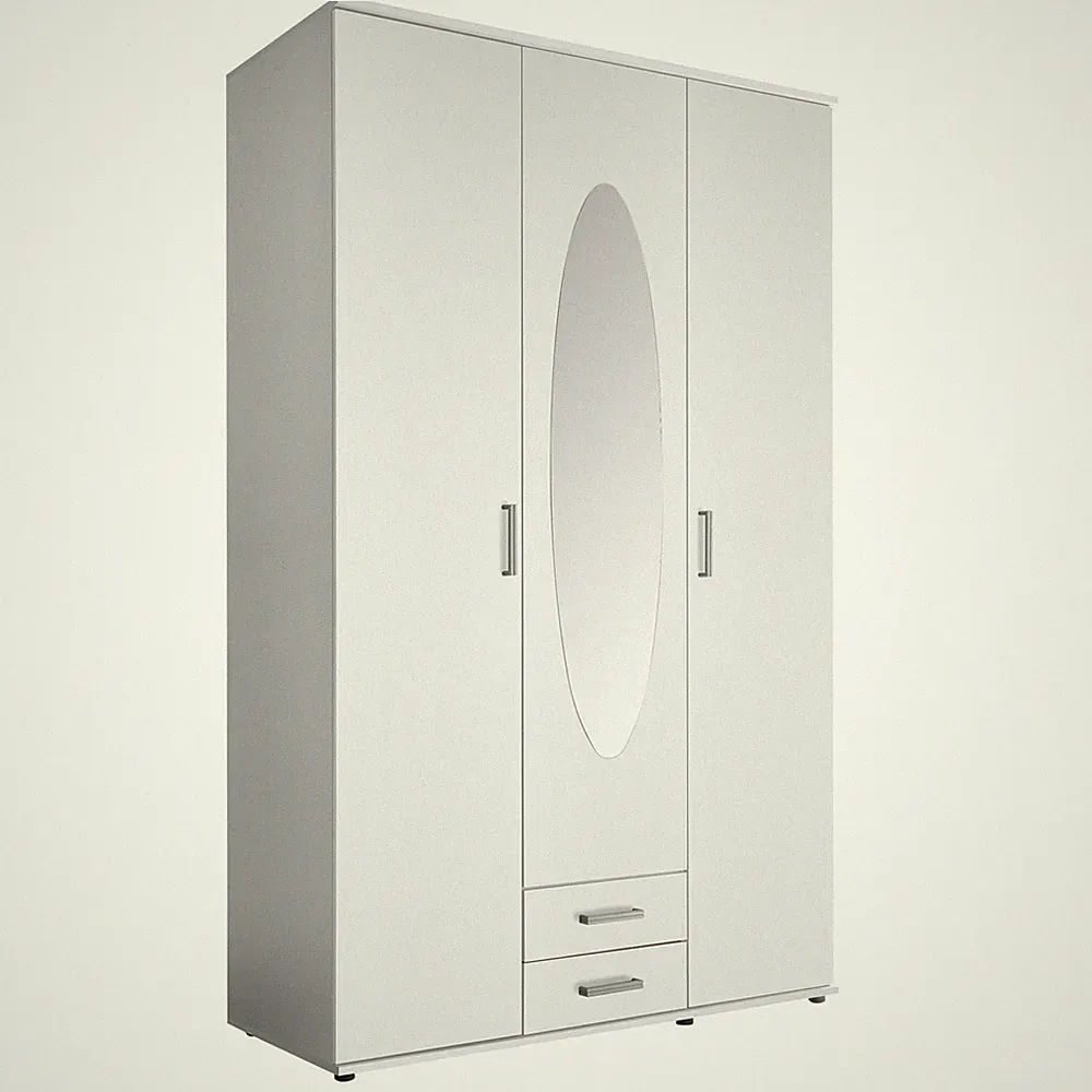 clever pick Drehtürenschrank - weiß - Spiegel - 195 cm Kleiderschrank Schrank