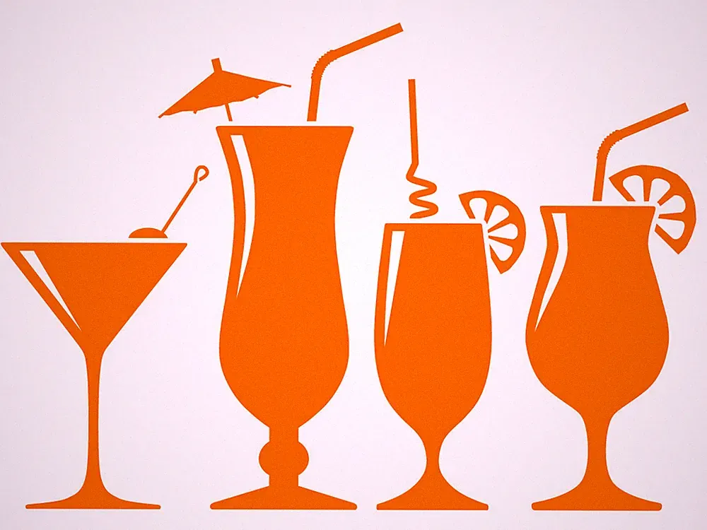 COCKTAIL AUFKLEBER Sticker Deko Set Bar Fliesen Spiegel Möbel Wandtattoo Küche