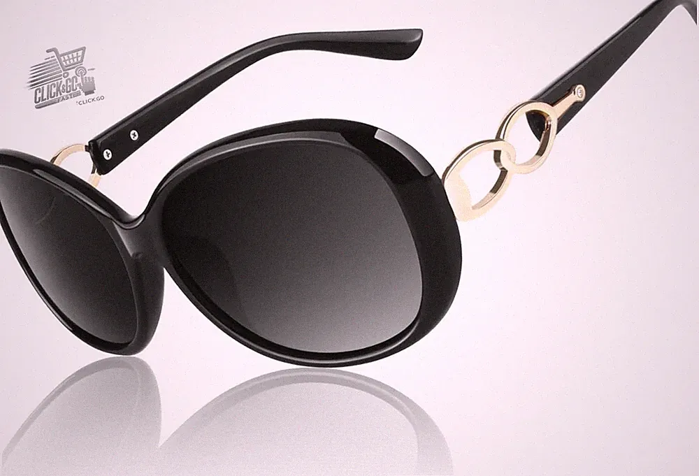 Damen Sonnenbrille Polarisiert Vintage UV400 Katze Signiert Elegant Groß