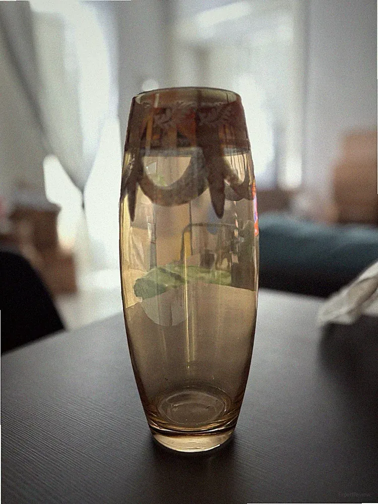 Deko Vase aus Bernsteinglas - nie ausgestellt, in OVP