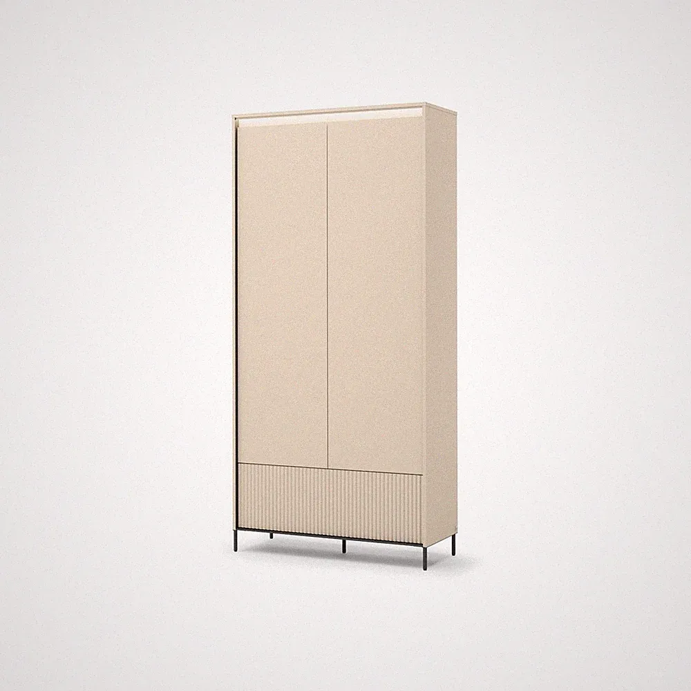 Dielenschrank TREND TG-02 Flurschrank 101x210x40 cm Kleiderschrank Led Spiegel