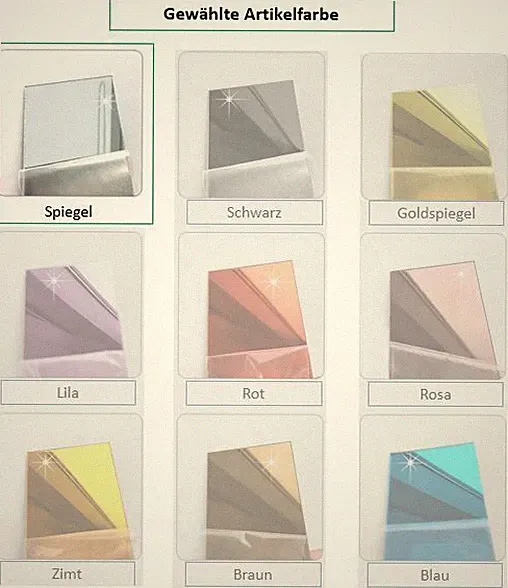 Fee Spiegel 8er Set Deko Goldspiegel Kunststoff Lila Rot Schwarz Blau Rosa Zimt