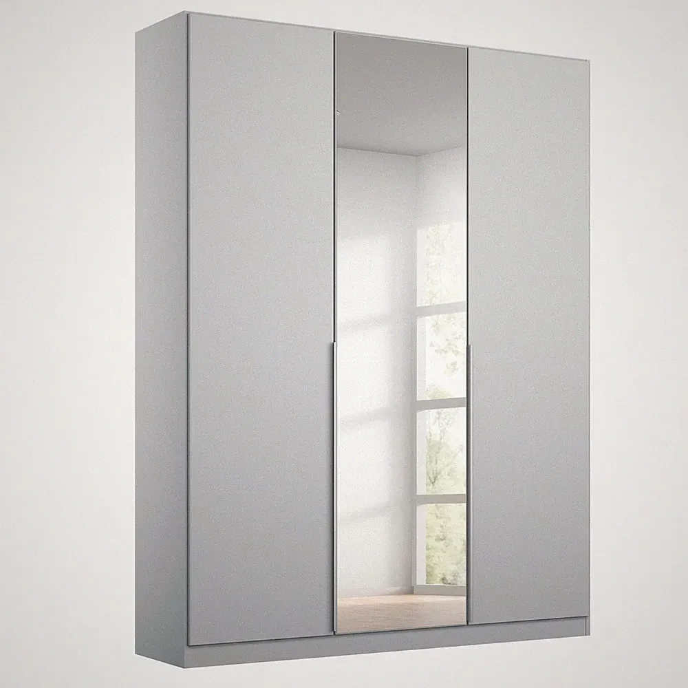 Drehtürenschrank - seidengrau - 3-türig - 136x210 cm Kleiderschrank Schrank