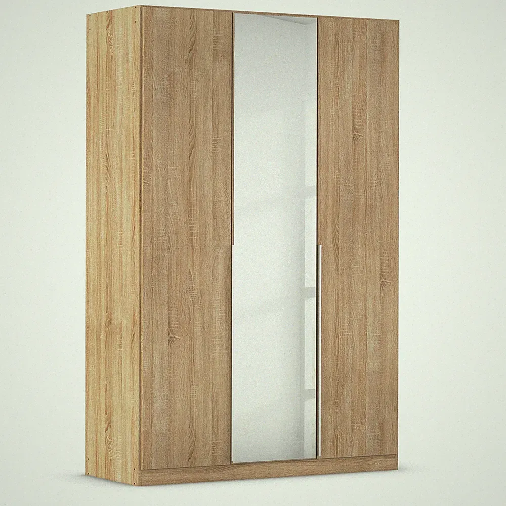 Drehtürenschrank - Sonoma Eiche - 3-türig - 136x210 cm Kleiderschrank Schrank