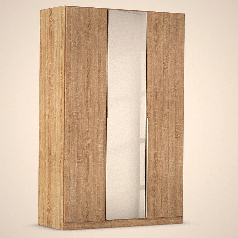 Drehtürenschrank - Sonoma Eiche - 3-türig - 136x210 cm Kleiderschrank Schrank