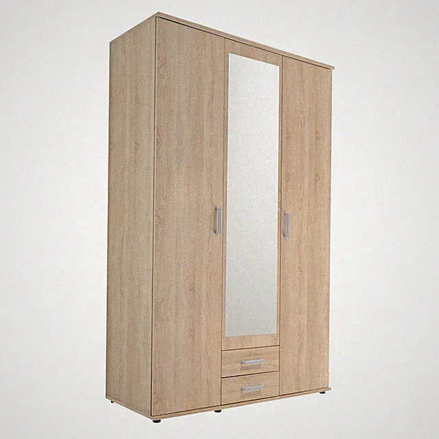 Drehtürenschrank - Sonoma Eiche - Spiegel - 195 cm Kleiderschrank Schrank