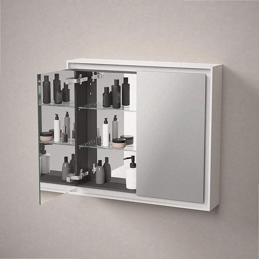 Duravit L-Cube Spiegelschrank mit LED-Beleuchtung, 2 Türen, Steckdose E