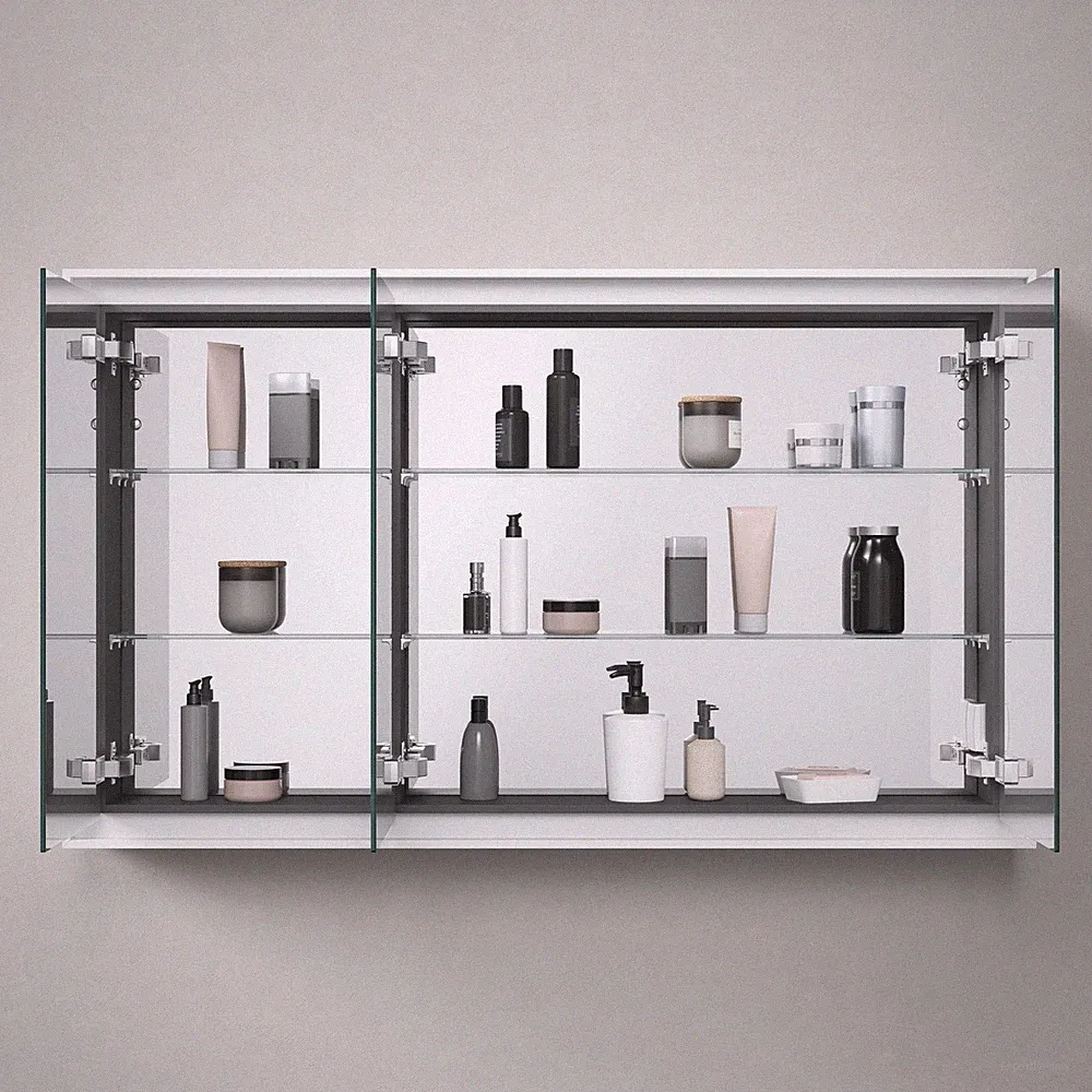 Duravit L-Cube Spiegelschrank mit LED-Beleuchtung, 3 Türen, Steckdose F