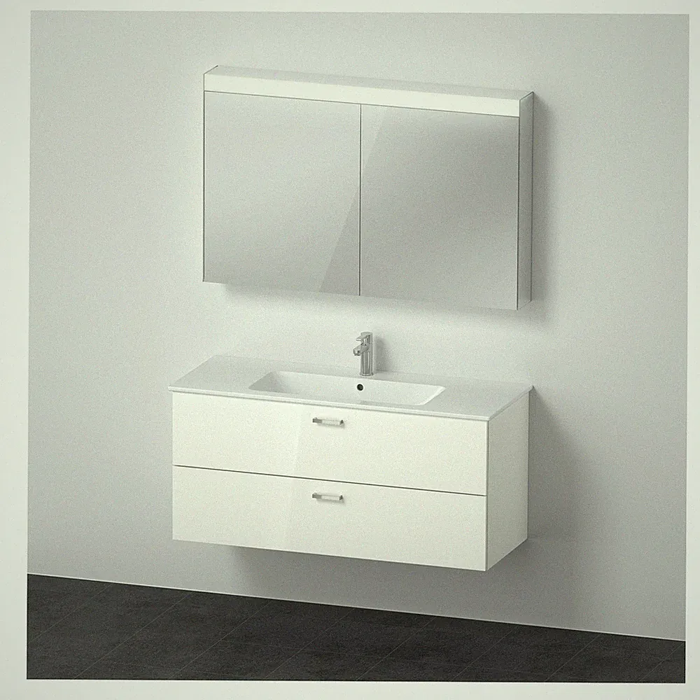 Duravit XBase Möbel-Set mit 1 Waschplatz und Spiegelschrank 1230 x 490 mm -...
