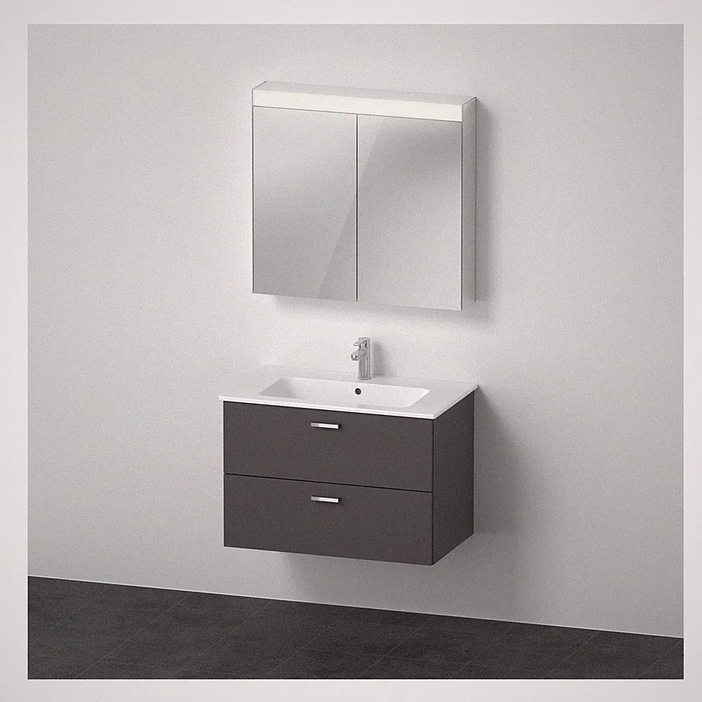 Duravit XBase Möbel-Set mit Spiegelschrank 830 x 490 mm - Graphit... XB007604949
