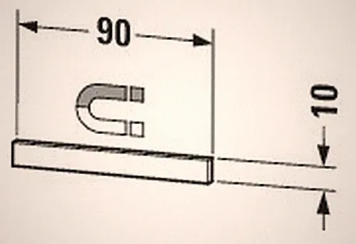 Duravit Zubehör Universal Magnetleiste für Spiegelschrank 90 x 10 mm - Chrom...