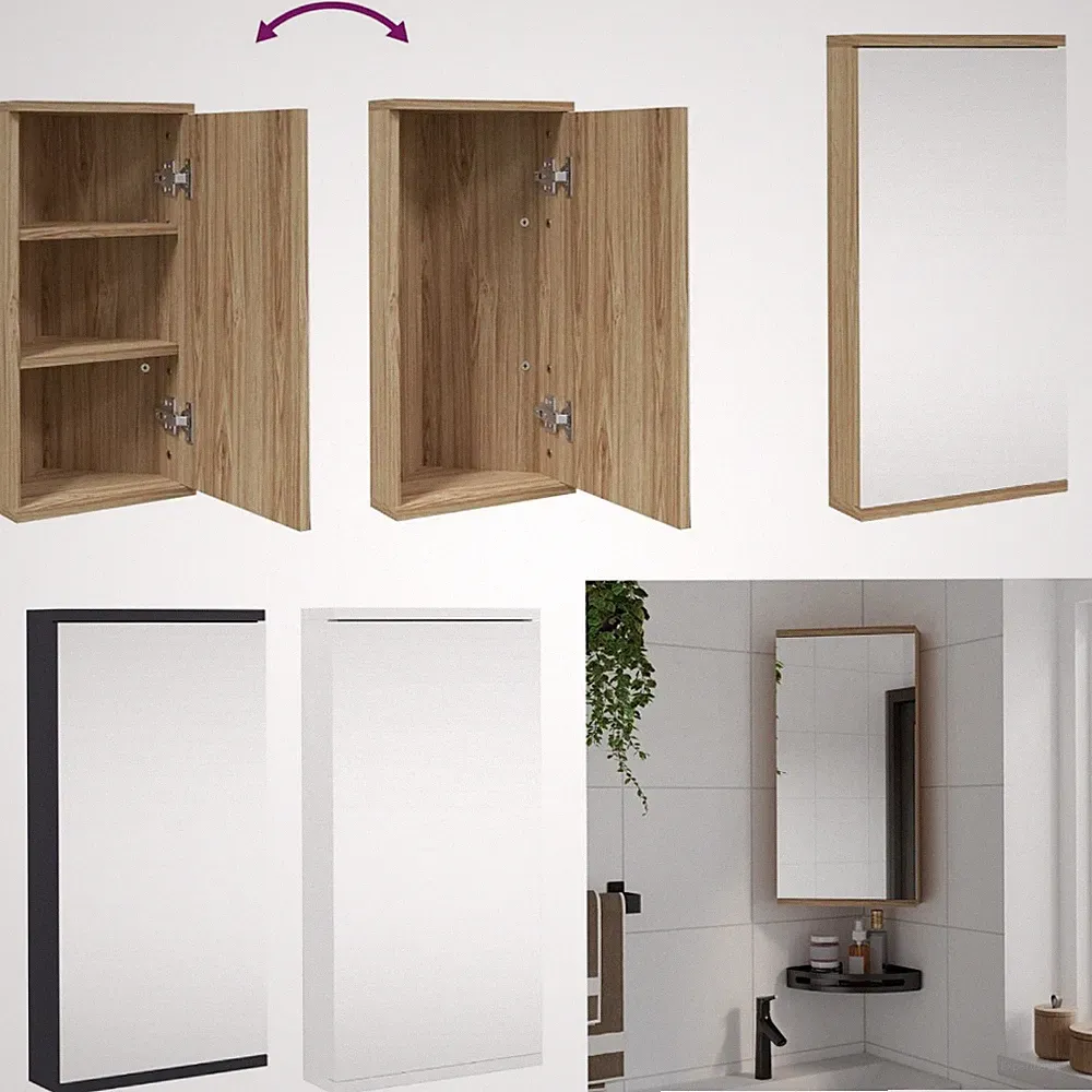 Eck-Spiegelschrank Mit 3 Fächern Badezimmer Spiegelschrank Badspiegelschrank