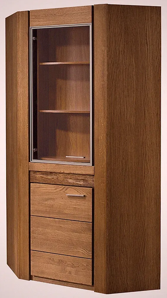 Eckvitrine VELVET 16 Eckschrank 91x200x91 cm Barschrank mit dreh Regalen Vitrine