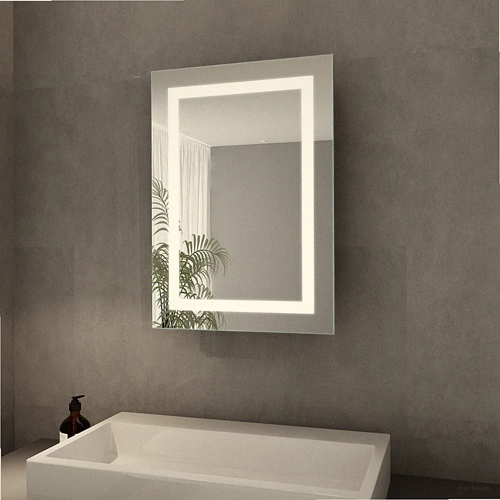 Edelstahl Spiegelschrank Bad mit Beleuchtung LED Badspiegel Beschlagfrei 50x70cm