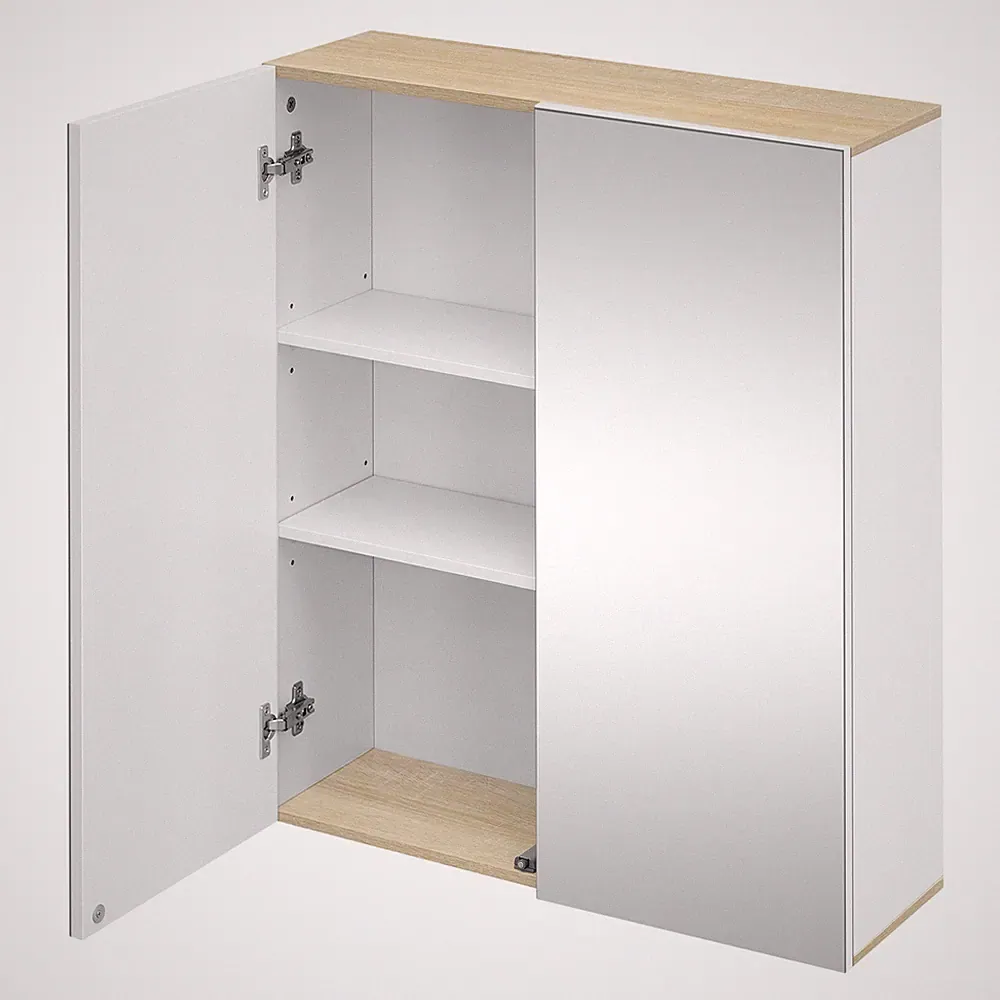 EUGAD Spiegelschrank Bad Badezimmerschrank hängend mit Spiegel Hängeschrank MDF