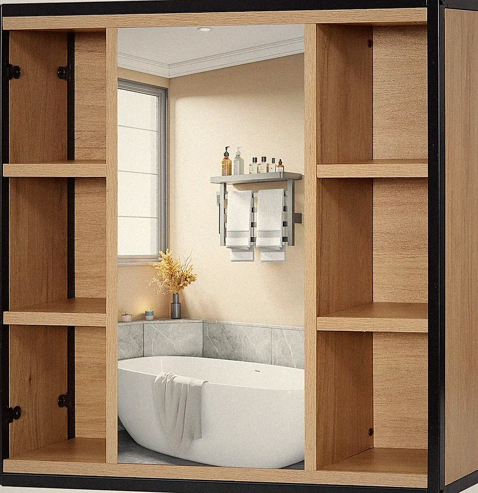 EUGAD Spiegelschrank Bad Badezimmerschrank mit Spiegel Hängeschrank Badezimmer