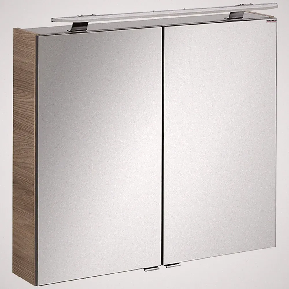 Fackelmann 79891 LED Spiegelschrank 80 cm stein-Esche Optik