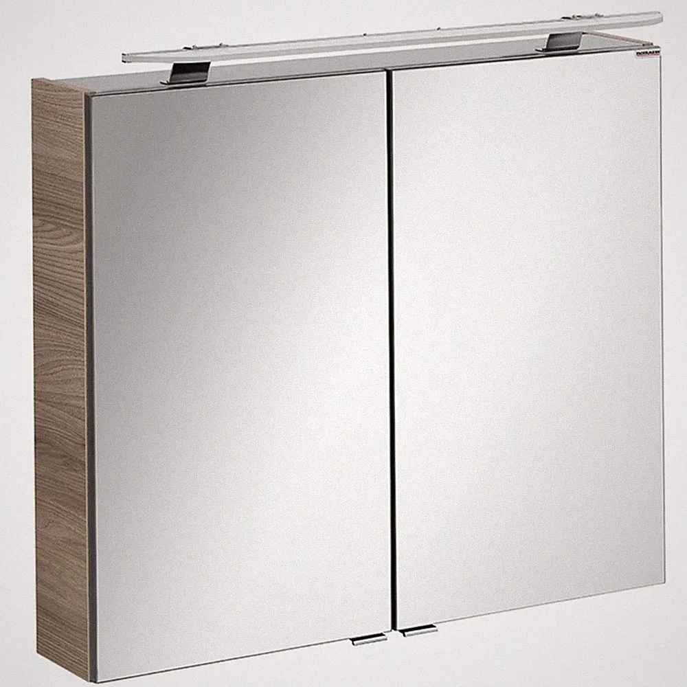 Fackelmann 79891 LED Spiegelschrank 80 cm stein-Esche Optik