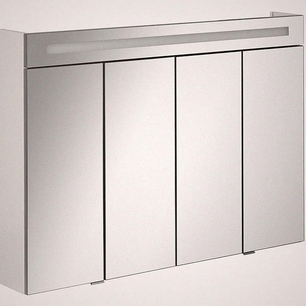 Fackelmann 80093 LED Spiegelschrank 110 cm LED Badspiegel weiß