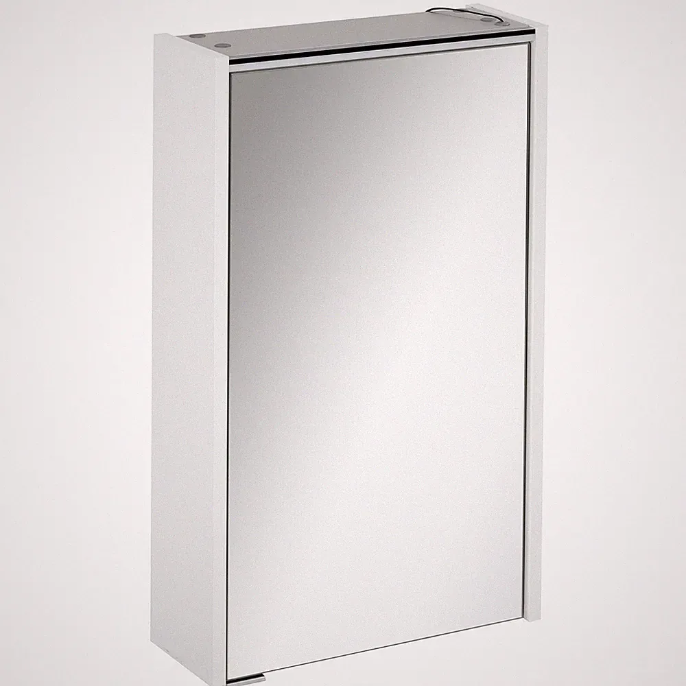 Fackelmann 82181 Spiegelschrank Bad mit LED Beleuchtung 50 cm weiß matt