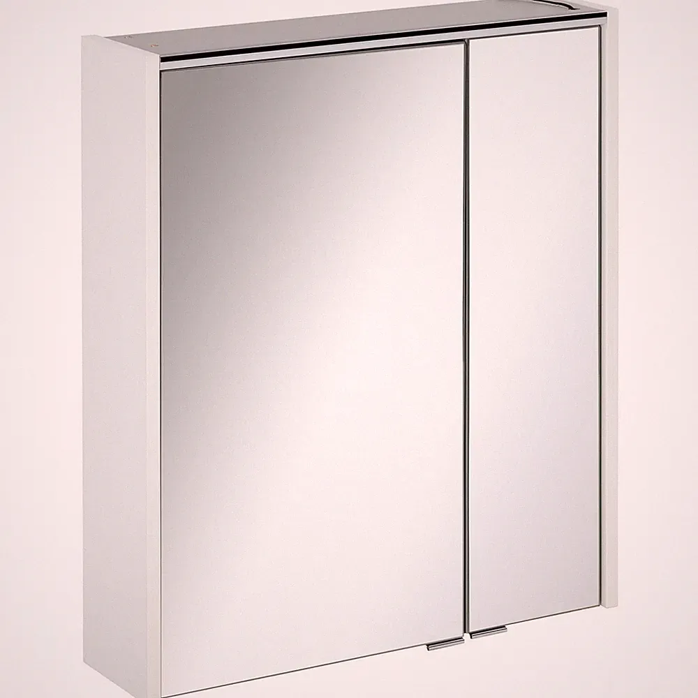 Fackelmann 82182 Spiegelschrank Bad mit LED Beleuchtung 60 cm weiß matt