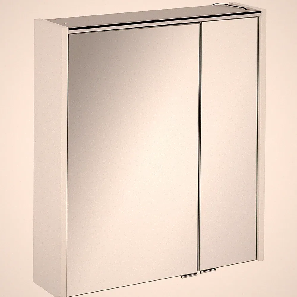 Fackelmann 82182 Spiegelschrank Bad mit LED Beleuchtung 60 cm weiß matt