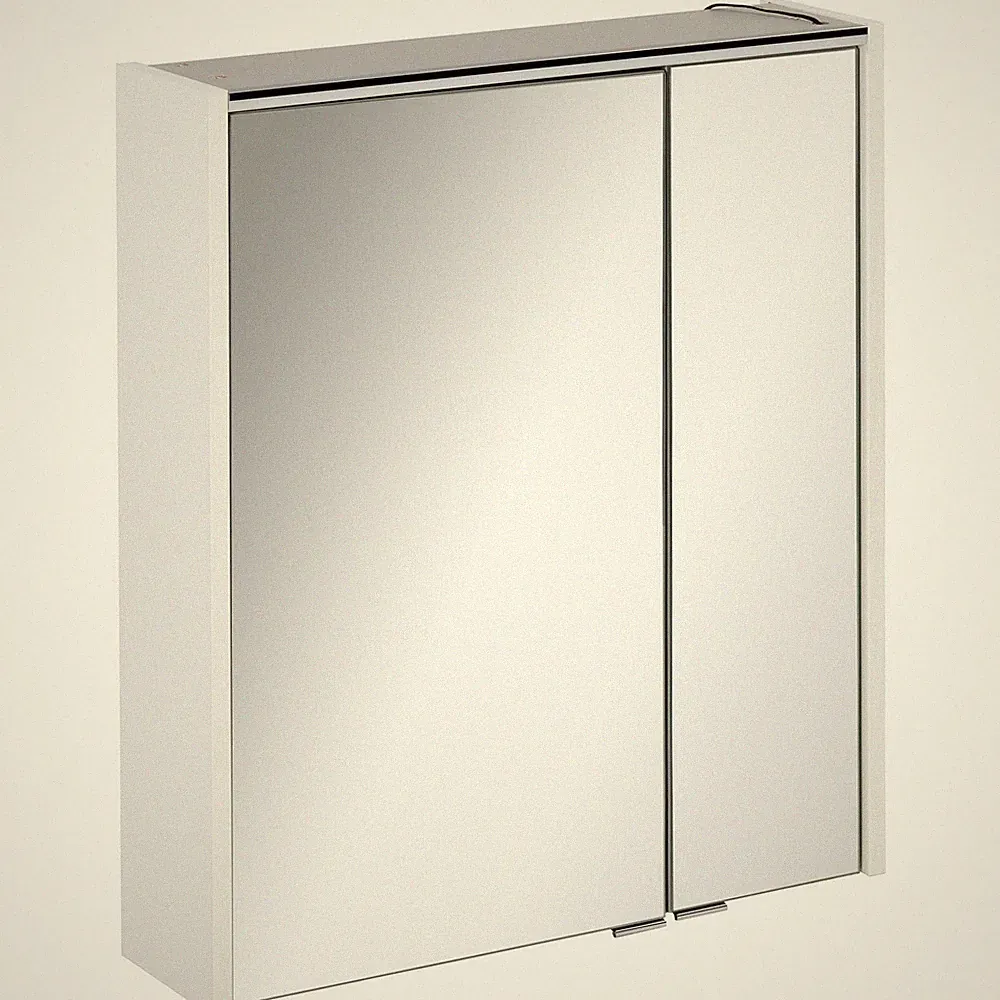 Fackelmann 82182 Spiegelschrank Bad mit LED Beleuchtung 60 cm weiß matt