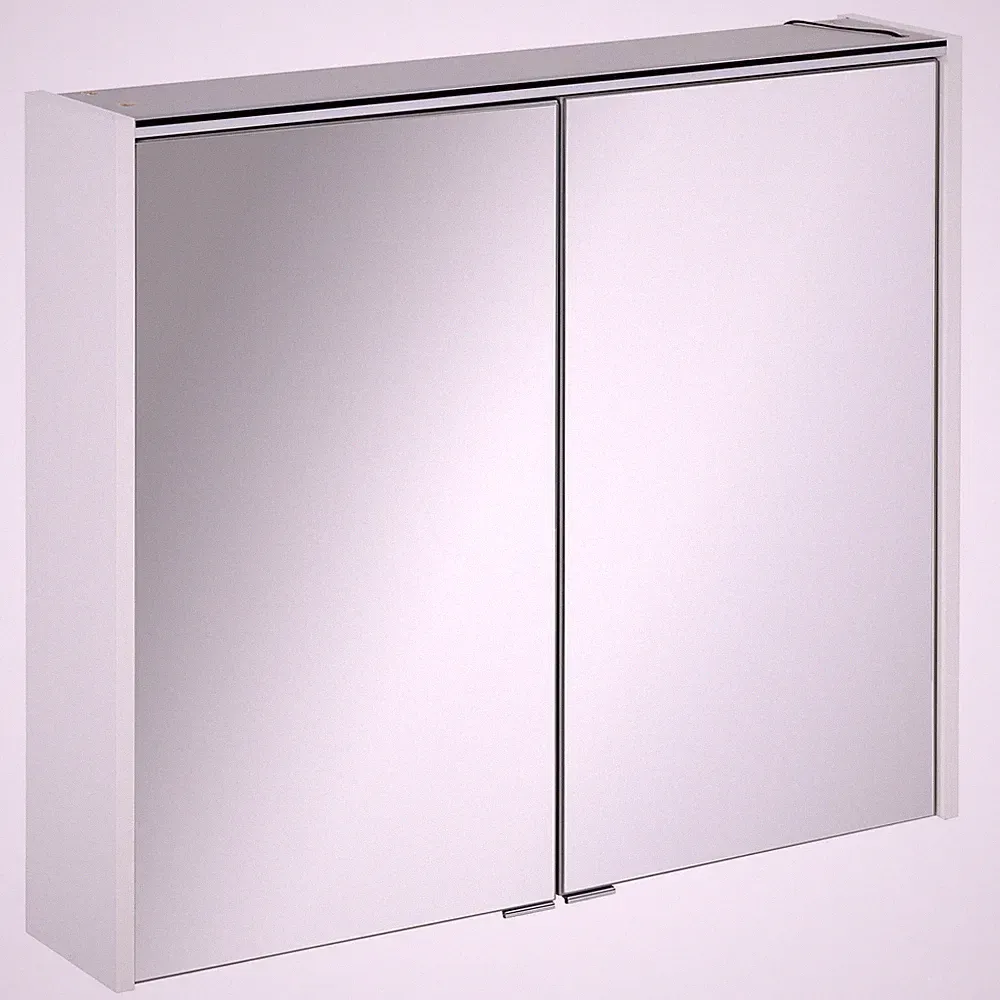 Fackelmann 82183 Spiegelschrank Bad mit LED Beleuchtung 80 cm weiß matt