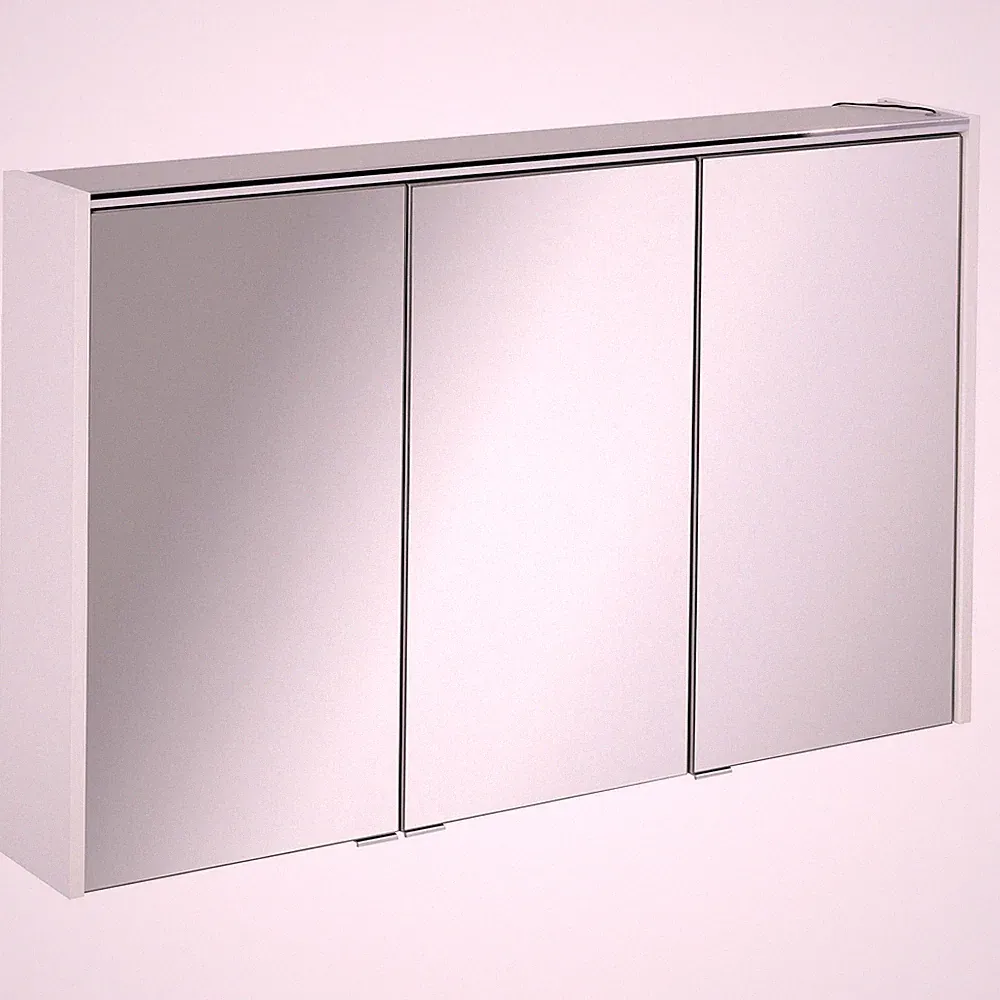 Fackelmann 82184 Spiegelschrank Bad mit LED Beleuchtung 110 cm weiß matt