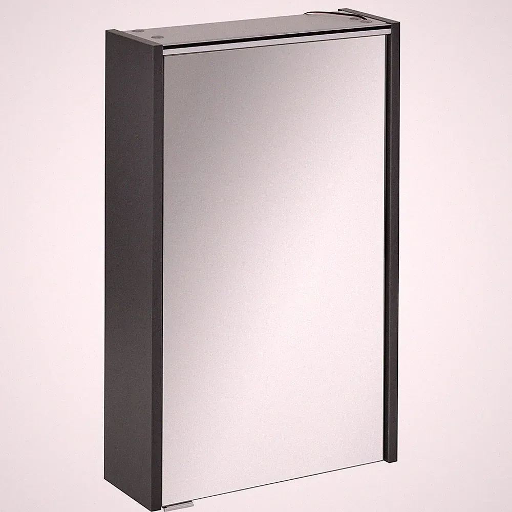 Fackelmann 82185 Spiegelschrank Bad mit LED Beleuchtung 50 cm anthrazit