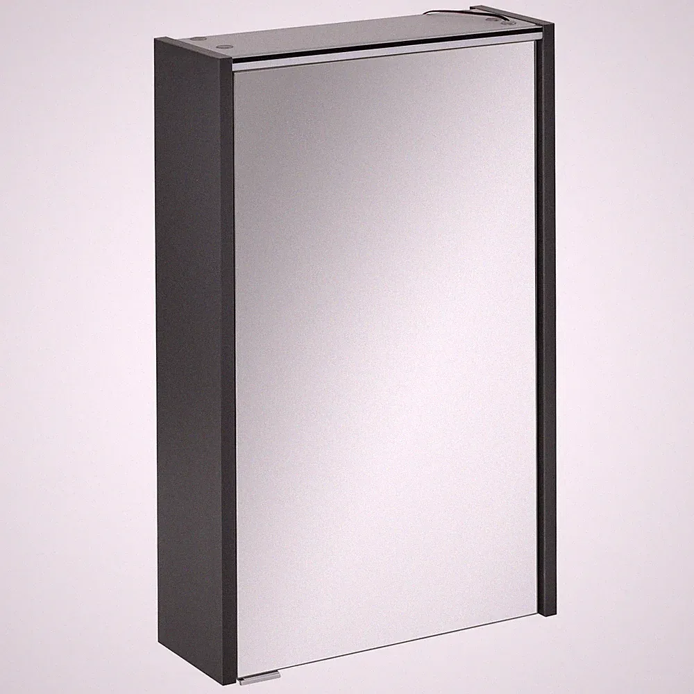 Fackelmann 82185 Spiegelschrank Bad mit LED Beleuchtung 50 cm anthrazit