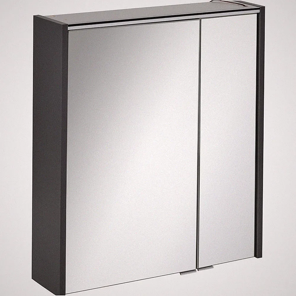 Fackelmann 82186 Spiegelschrank Bad mit LED Beleuchtung 60 cm anthrazit