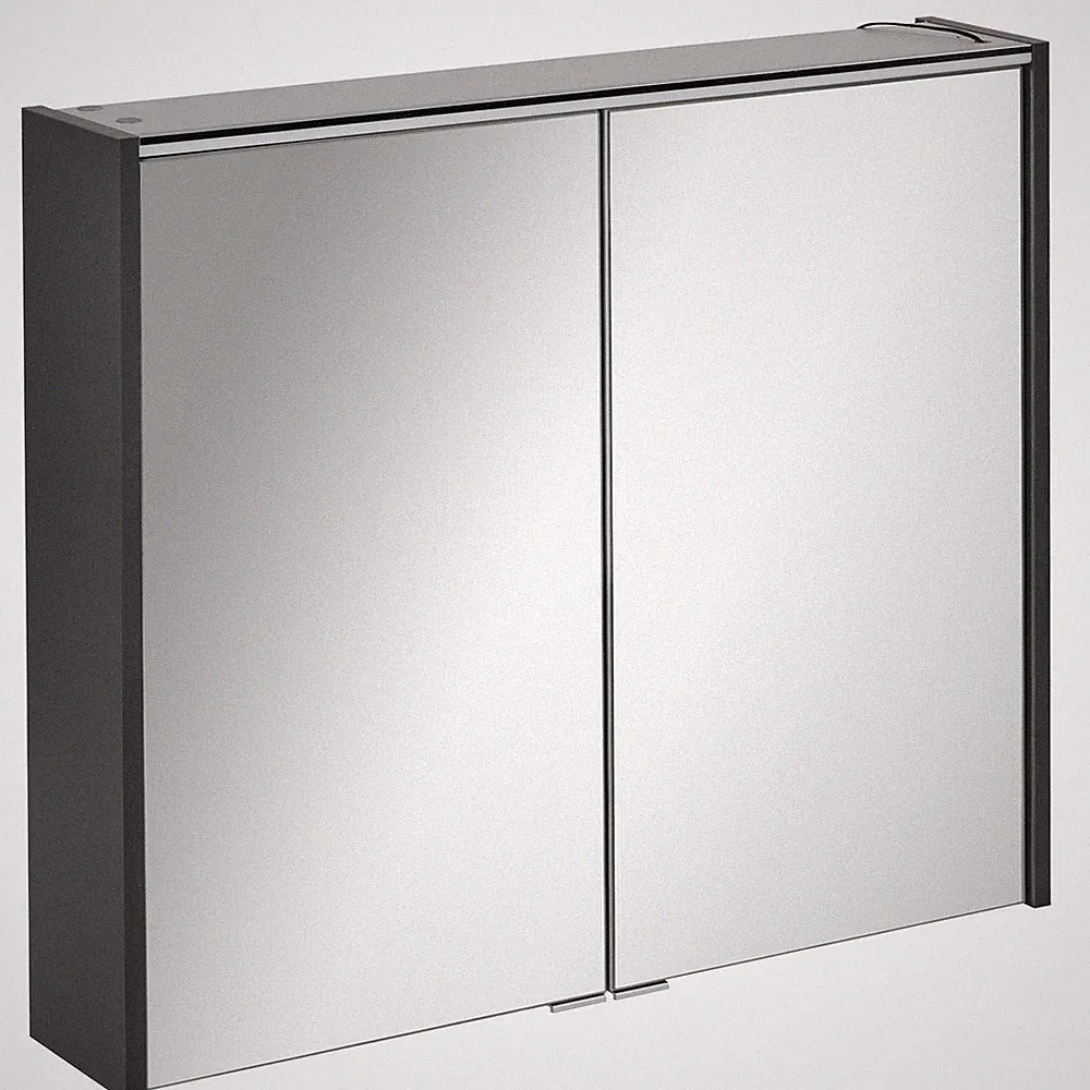 Fackelmann 82187 Spiegelschrank Bad mit LED Beleuchtung 80 cm anthrazit