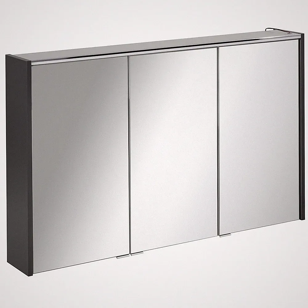 Fackelmann 82188 Spiegelschrank Bad mit LED Beleuchtung 110 cm anthrazit