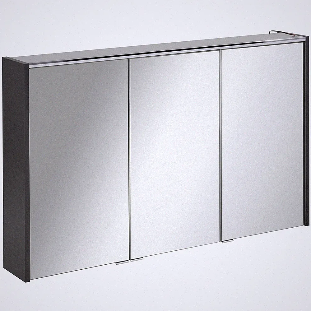 Fackelmann 82188 Spiegelschrank Bad mit LED Beleuchtung 110 cm anthrazit