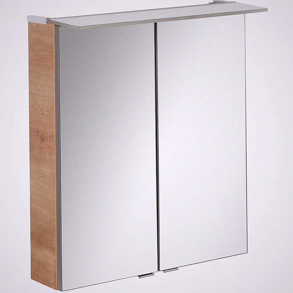 Fackelmann 84102 LED Spiegelschrank 60 cm eiche hell LED Badspiegel B.perfekt