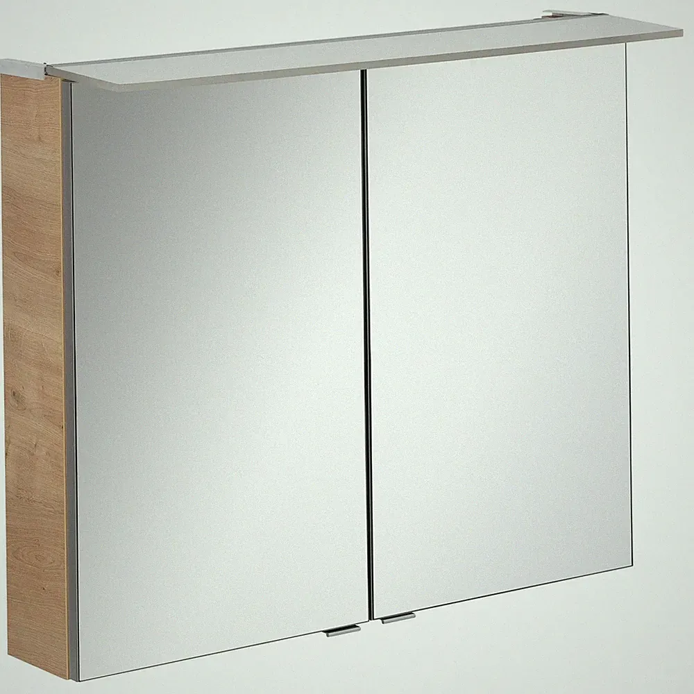 Fackelmann 84112 LED Spiegelschrank 80 cm eiche hell LED Badspiegel B.perfekt